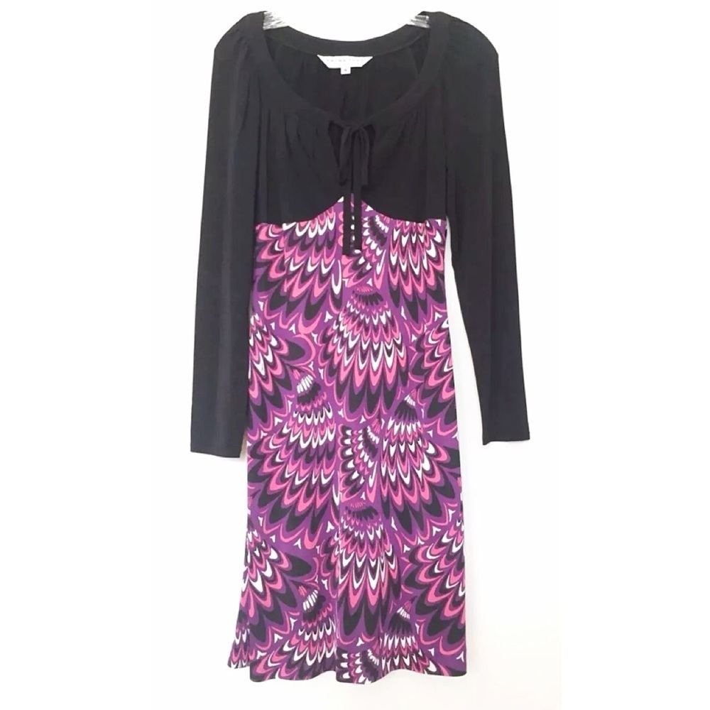 TRINA TURK LOS ANGELES Sz 4 Black Multi Geo Dress